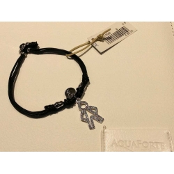 Bracciale cuoio nero bimbo