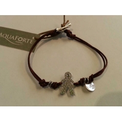 Bracciale cuoio Marrone bimbo intero