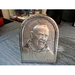 Cornice Padre Pio argento