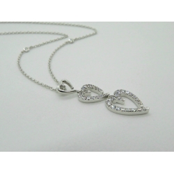 Collana MyMara in argento, ciondolo cuori e zirconi