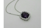 Collana MyMara in argento, ciondolo cabochon e zirconi