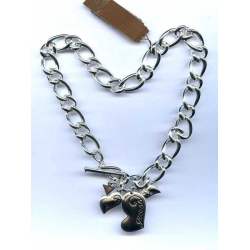 Collana Guess maglia groumette con tre cuori