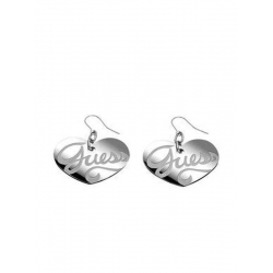 Orecchini Guess Steel a cuore con logo